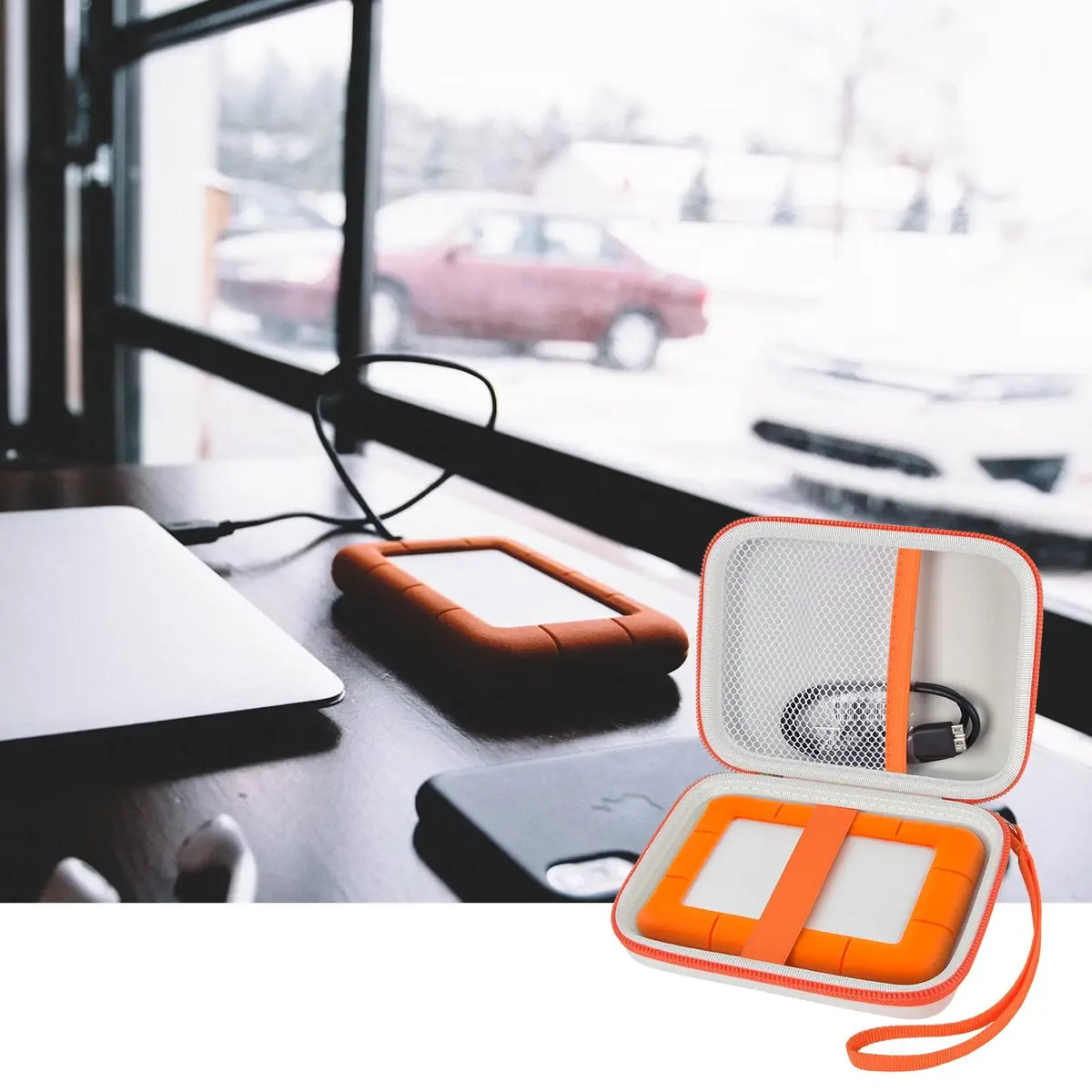 ALKOO Case for LaCie Rugged Mini 1TB-5TB External Hard Drive | Protects Drive & Accessories - view 8