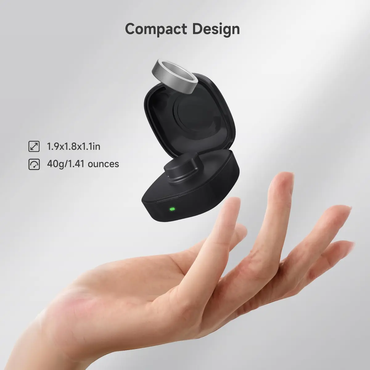Vodi Mosa Wireless Charger Case for Oura Ring Gen3 Size 7 | Portable Travel Charging Box - view 4