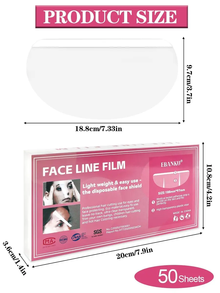 EBANKU Disposable Clear Eye Shields 50 PCS (18.8 x 9.7 cm) | Face & Eye Protection for Procedures - view 2