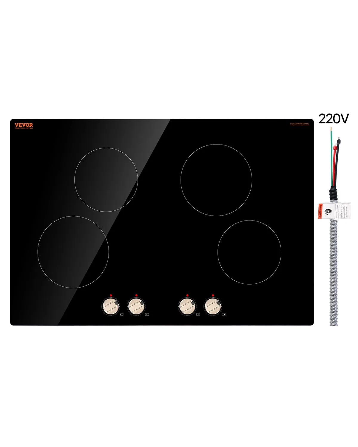 VEVOR 6600W Induction Cooktop 4 Burner 30-inch | 220-240V Compatible Electric Stove - main product image
