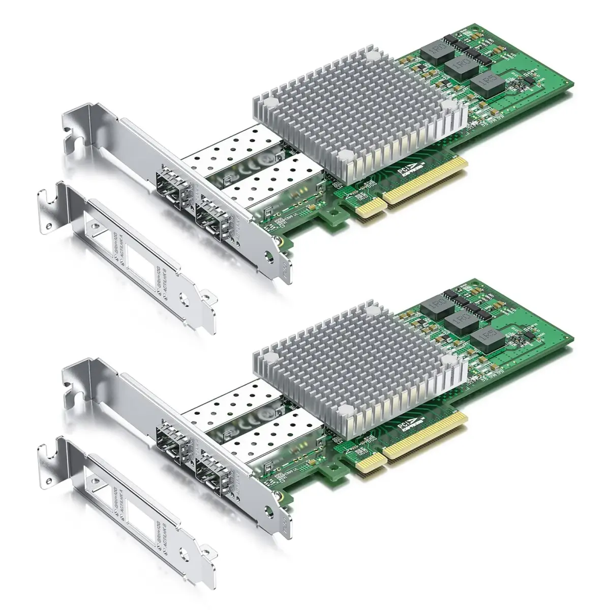 10Gtek 10Gb PCI-E NIC Network Card Dual SFP+ Port 2-Pack | Broadcom BCM57810S Chipset - main product image