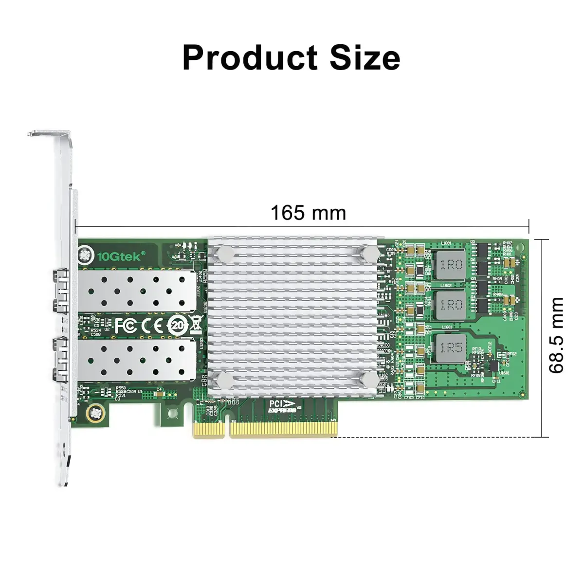 10Gtek 10Gb PCI-E NIC Network Card Dual SFP+ Port 2-Pack | Broadcom BCM57810S Chipset - view 3