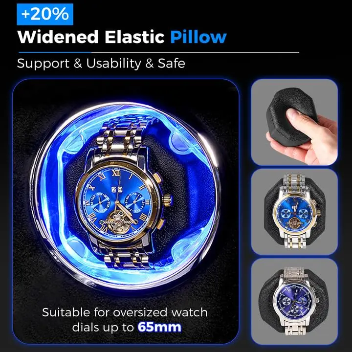 ANWBROAD Automatic Double Watch Winder Box 4 Mode | Quiet Motor, Vertical Winding, LED - view 6