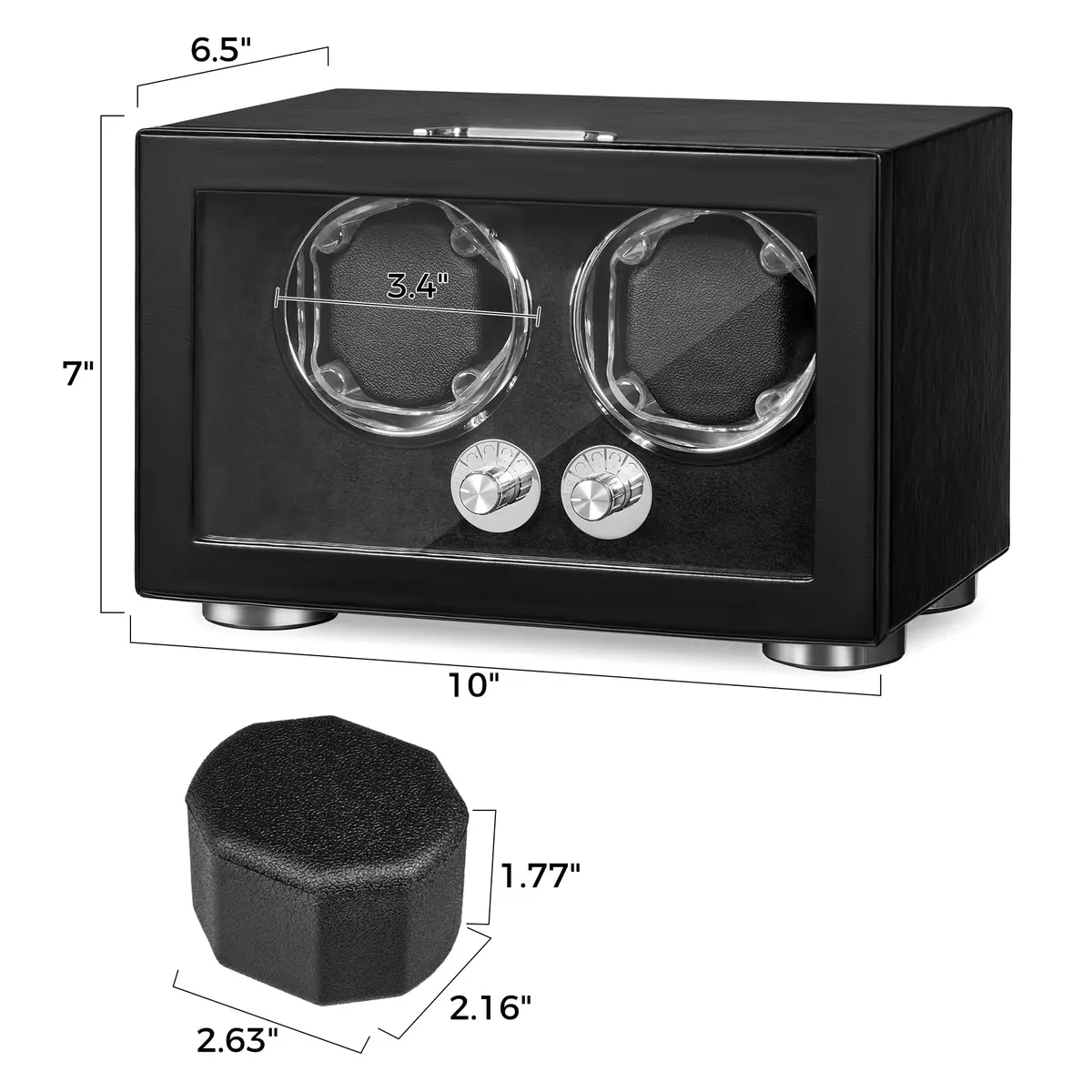 ANWBROAD Automatic Double Watch Winder Box 4 Mode | Quiet Motor, Vertical Winding, LED - view 10