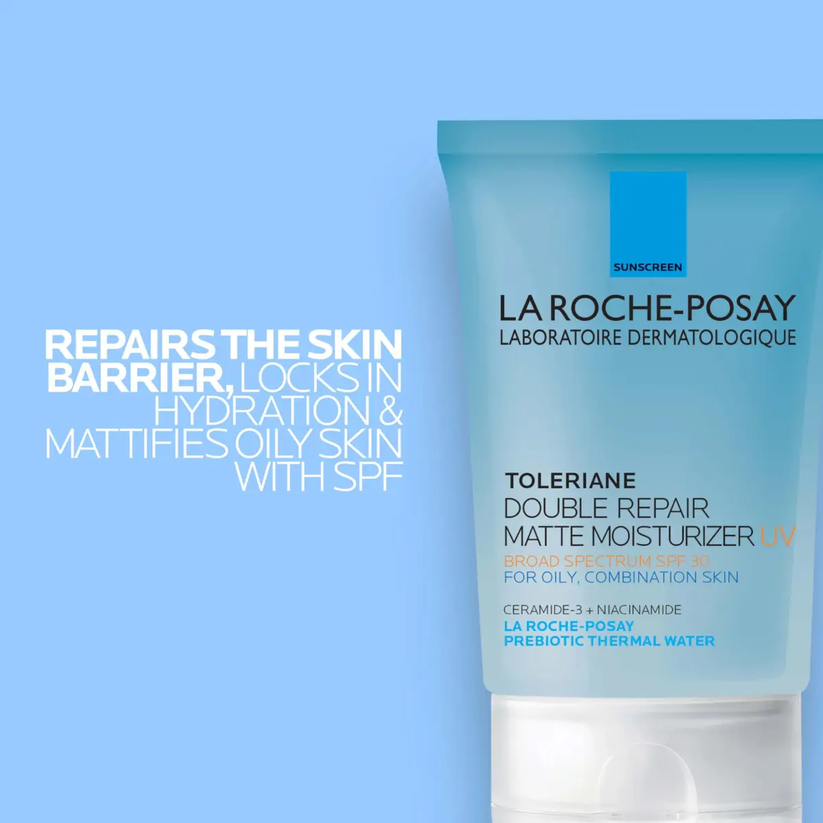 La Roche-Posay Toleriane Double Repair Matte Face Moisturizer SPF 30 100ml (3.38 Fl Oz) | Mattifies Oily Skin All Day - view 3