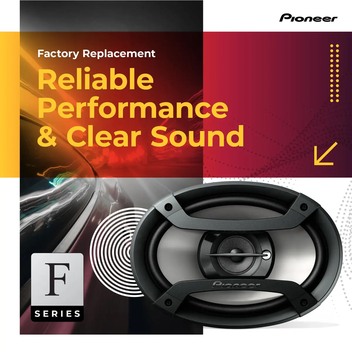 Pioneer TS-F1035R 4" 2-Way Coaxial Car Speakers 150W Max (Pair) - view 2