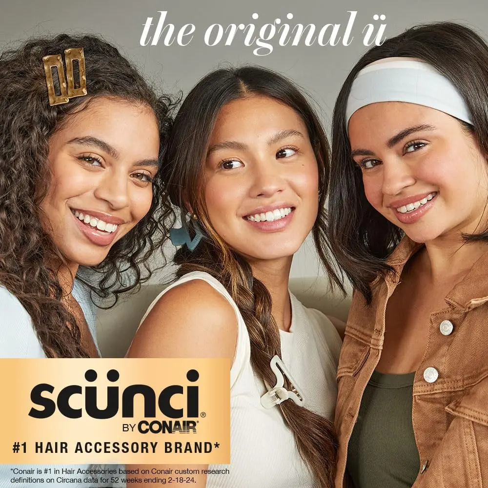 Scunci by Conair No-Slip Grip Octopus Claw Clips (2 Count, Tortoise & Black) | Jaw Clips for Thick Hair - view 2