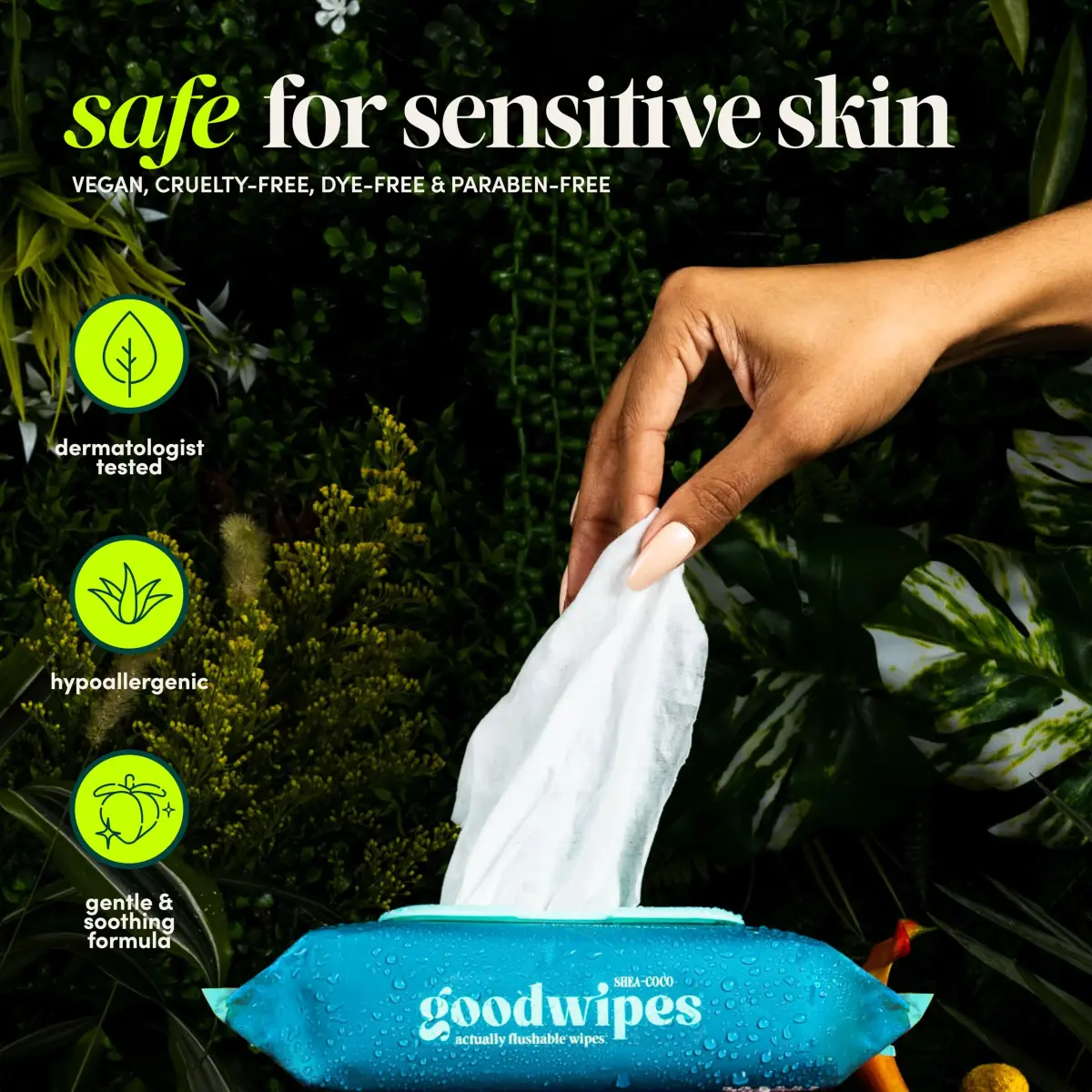 goodwipes Flushable Butt Wipes XL Botanical Bliss Shea Coco, 300 Count (6x50) | Sewer & Septic Safe - view 4