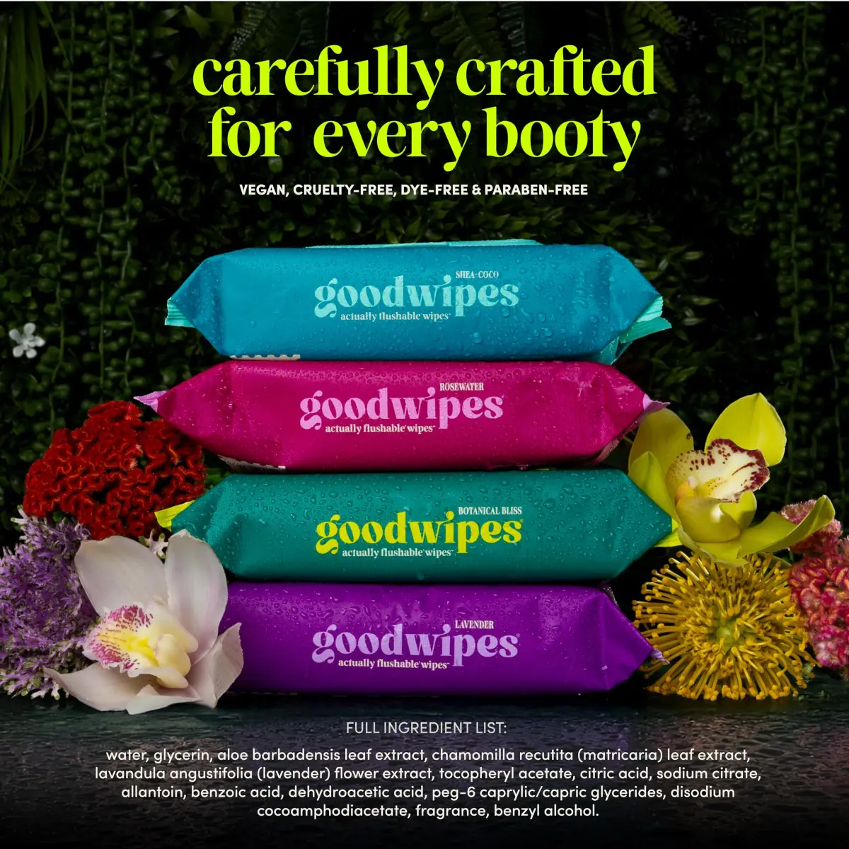 goodwipes Flushable Butt Wipes XL Botanical Bliss Shea Coco, 300 Count (6x50) | Sewer & Septic Safe - view 6
