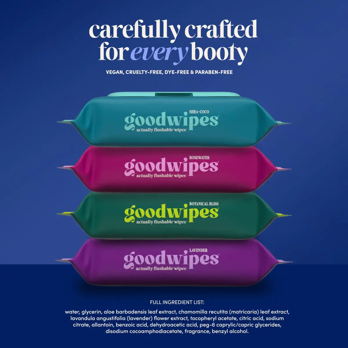 goodwipes Flushable Wet Wipes for Adults, Cedar Scent, pH Balanced & Extra Large, 153 Count (3 Packs + 3 Singles) - view 6