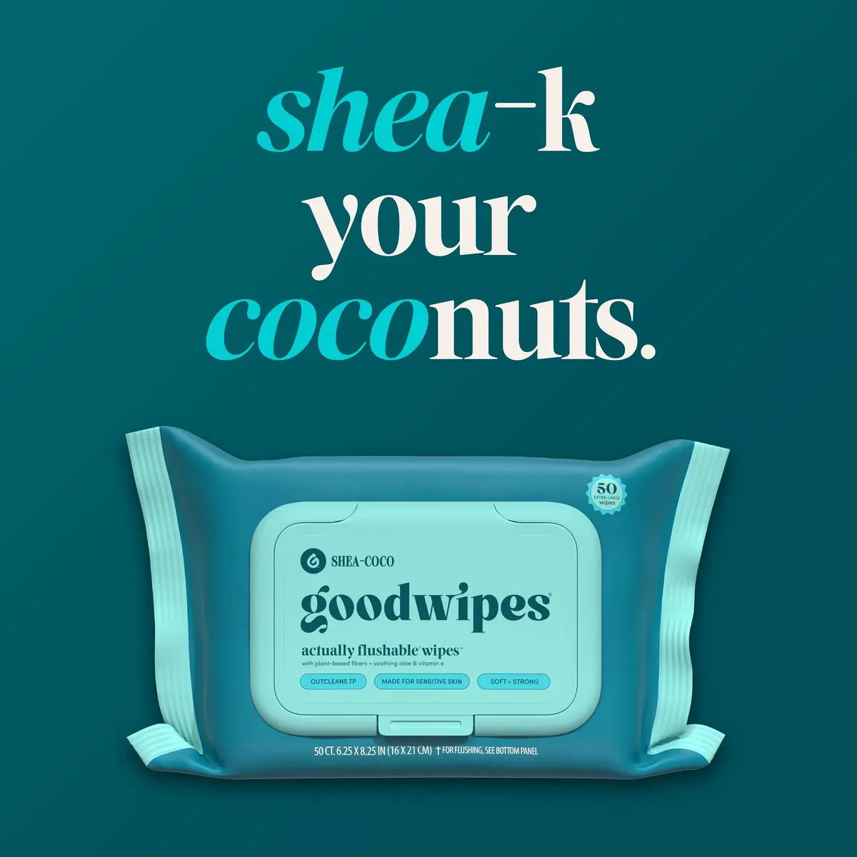 goodwipes Flushable Wipes Shea Coco 300 Count (Pack of 6) | Septic Safe & Extra Large for Superior Clean - view 7