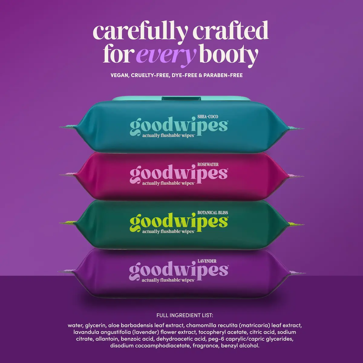 goodwipes Flushable Wipes Lavender Scent 300 Count (6 x 50 Count Packs) | Septic Safe & Biodegradable - view 6