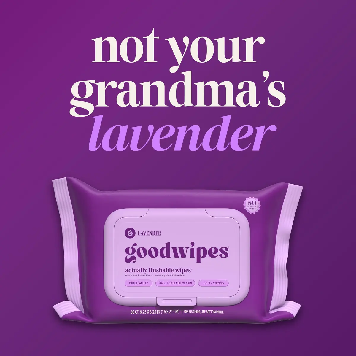 goodwipes Flushable Wipes Lavender Scent 300 Count (6 x 50 Count Packs) | Septic Safe & Biodegradable - view 7