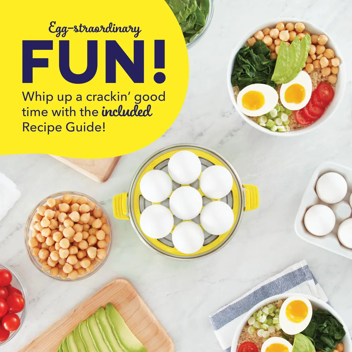 DASH PEEPS & Dash Rapid Egg Cooker Yellow | Multi-egg Boiling & Poaching Machine - view 6