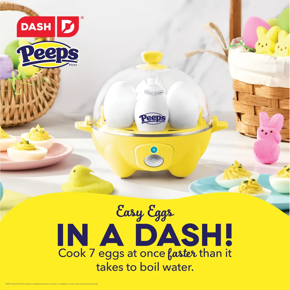 DASH PEEPS & Dash Rapid Egg Cooker Yellow | Multi-egg Boiling & Poaching Machine - view 2