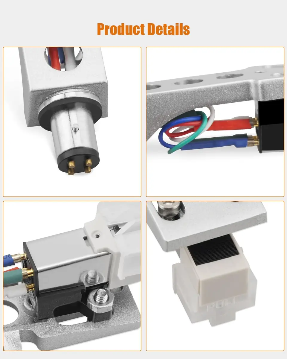 Wujexuhe Silver Headshell for Pioneer Turntables | High-Quality Magnetic Cartridge Stylus (13mm Fixing Hole) - view 5
