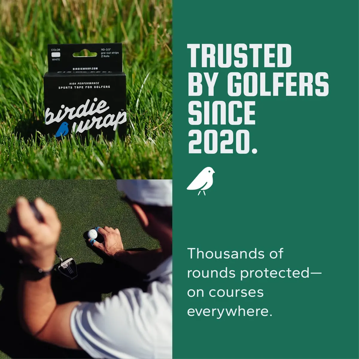 BirdieWrap Golf Sports Tape Wrap, 4-Way Stretch Athletic Tape for Hands and Fingers, Waterproof, Pre-Cut 110 Golf Finger Tape Strips - view 8