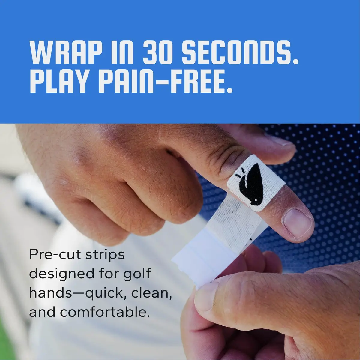 BirdieWrap Golf Sports Tape Wrap, 4-Way Stretch Athletic Tape for Hands and Fingers, Waterproof, Pre-Cut 110 Golf Finger Tape Strips - view 3