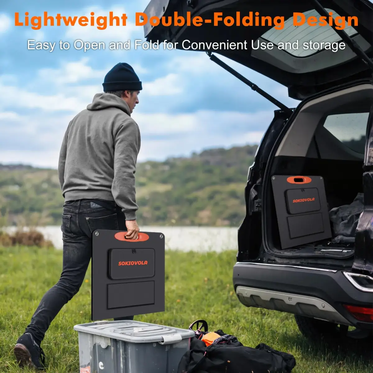 SOKIOVOLA N-Type 16BB 100W Portable Solar Panel 18V Mono ETFE Foldable Solar Panel | 25% High Efficiency IP68 Waterproof for Camping Outdoor RV Blackout - view 5