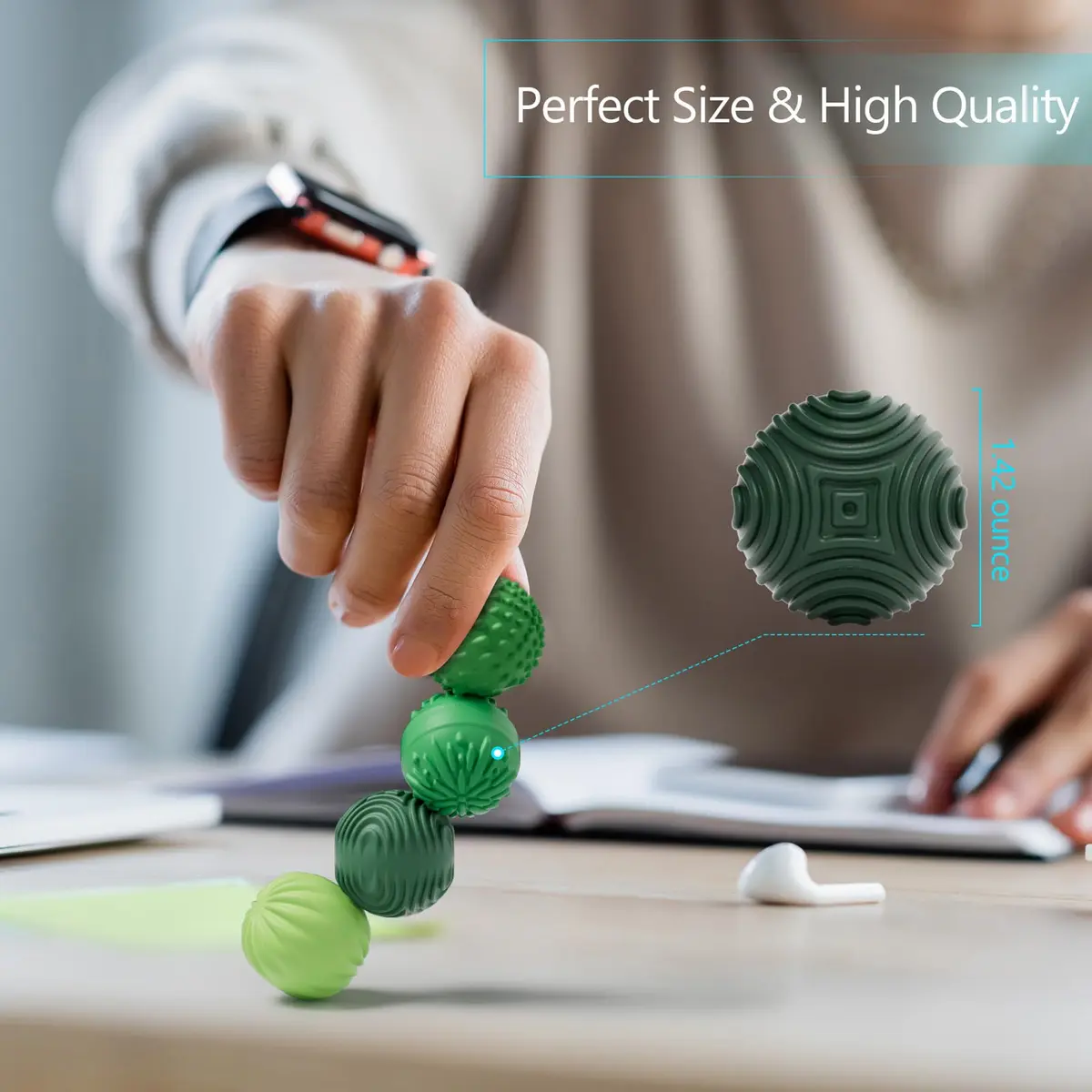 luckdoor Silicone Magnetic Balls Fidget Toys for Adults & Teens | Stress Relief Sensory Gadgets, 4PCS, Non-Toxic, Office Desk Toy, Stocking Stuffers - view 5