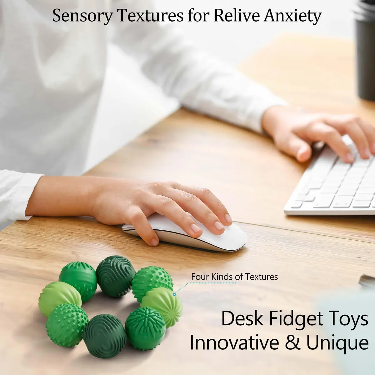 luckdoor Silicone Magnetic Balls Fidget Toys for Adults & Teens | 8PCS, Stress Relief Sensory Gadgets, Compact, Non-Toxic - view 3