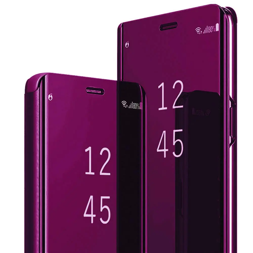 Gxmeuie Flip Mirror Case for Samsung Galaxy A36 5G (Burgundy) | Kickstand, PU Leather, Clear View - main product image