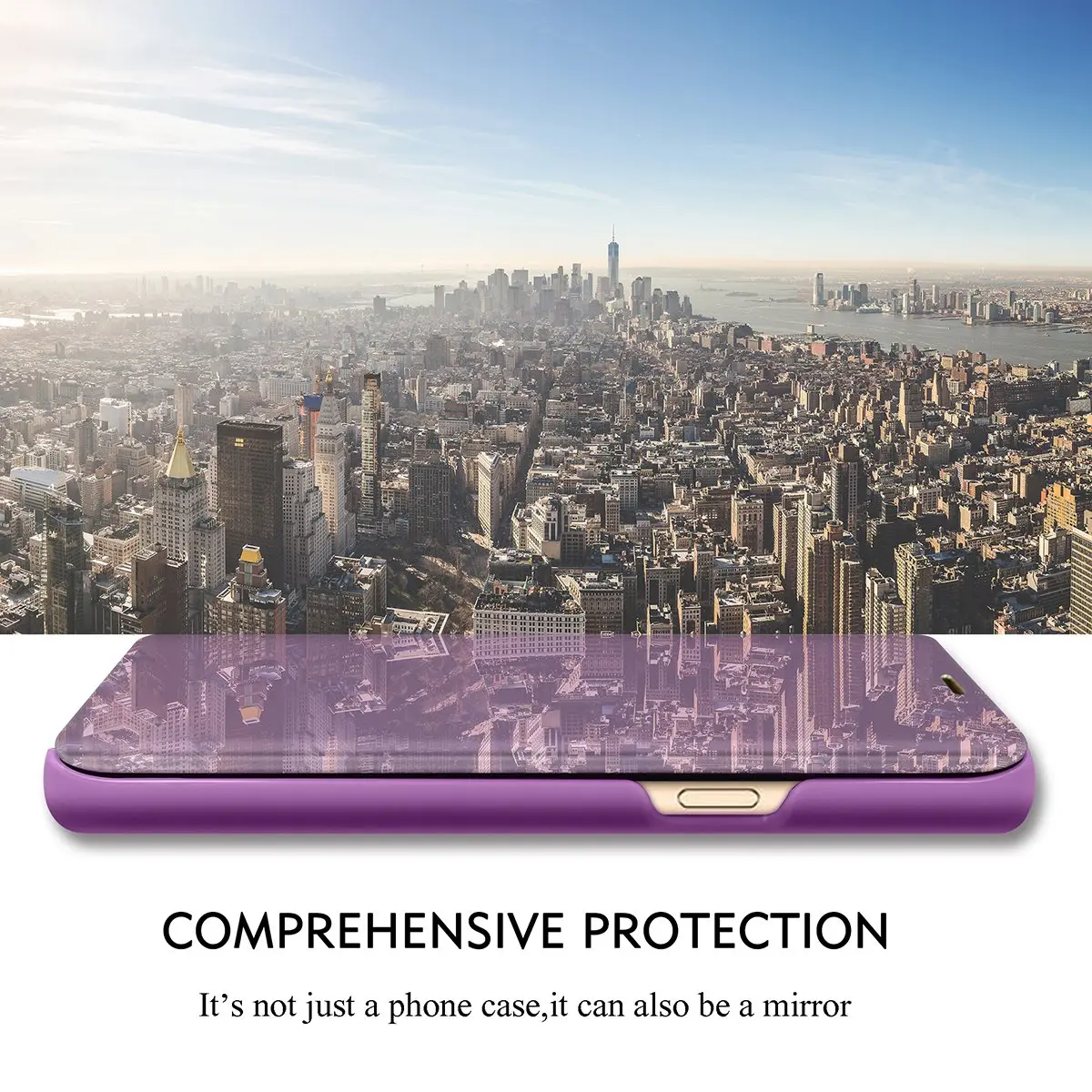 Gxmeuie Flip Mirror Case for Samsung Galaxy A36 5G (Burgundy) | Kickstand, PU Leather, Clear View - view 2