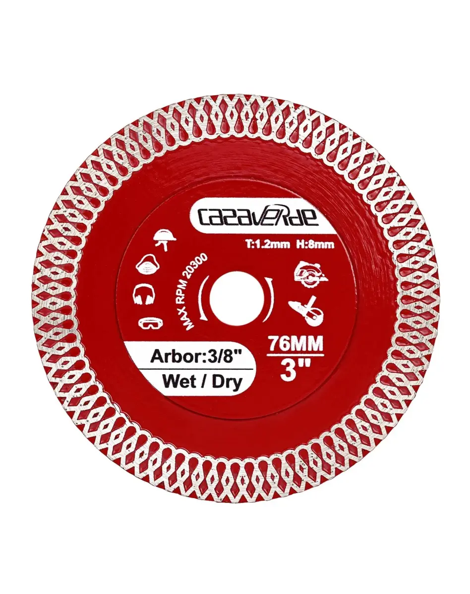 Casaverde 3" Diamond Blade with 3/8" Arbor, 2-Piece Set | Precision Cutting for Ceramic & Stone Tile - main product image