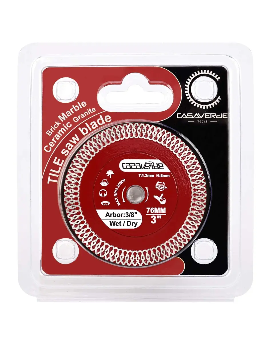 Casaverde 3" Diamond Blade with 3/8" Arbor, 2-Piece Set | Precision Cutting for Ceramic & Stone Tile - view 7