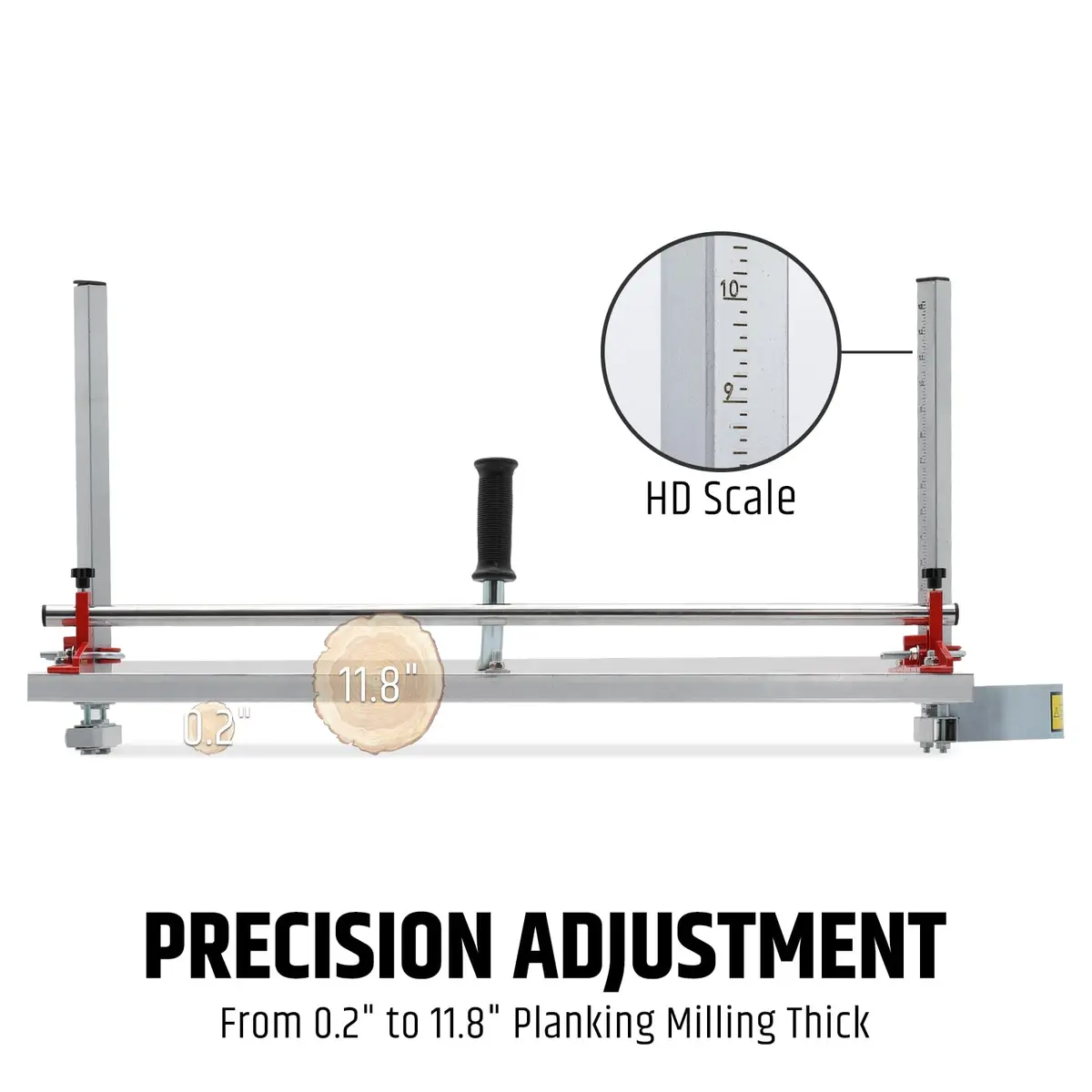 WOODSTARTER 36 Inch Portable Chainsaw Mill | Heavy-Duty Aluminum & Stainless Steel, Suitable for 14–36 Inch Chainsaws - view 5