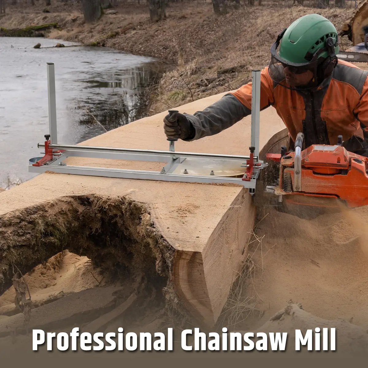 WOODSTARTER 36 Inch Portable Chainsaw Mill | Heavy-Duty Aluminum & Stainless Steel, Suitable for 14–36 Inch Chainsaws - view 7