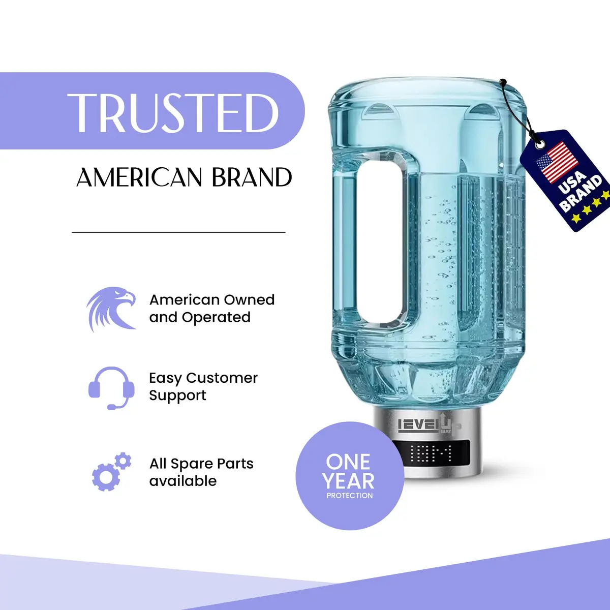 Level Up Way Hydrogen Water Bottle Generator 1.5L (51oz) | Portable Electrolysis with Digital Display - view 2
