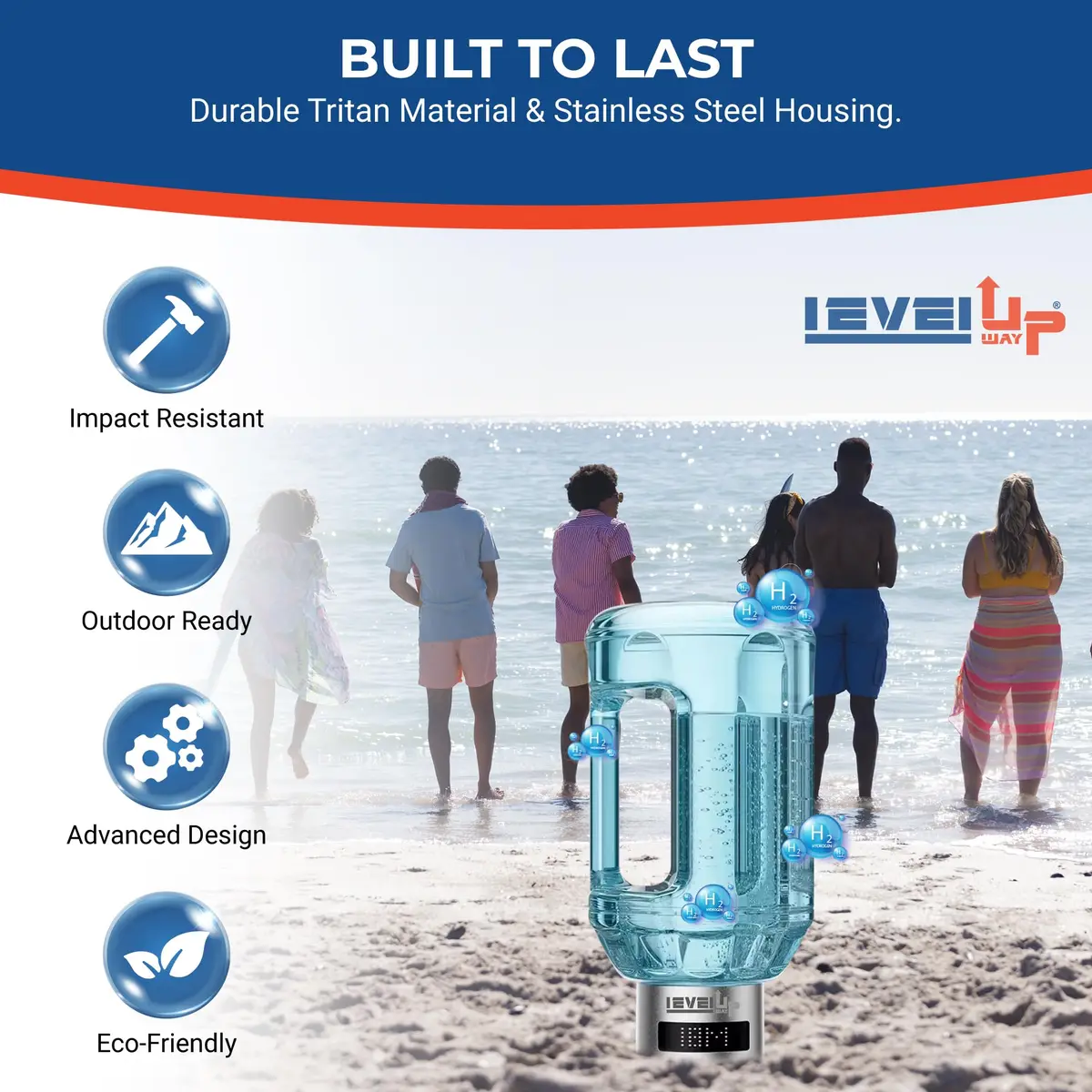 Level Up Way Hydrogen Water Bottle Generator 1.5L (51oz) | Portable Electrolysis with Digital Display - view 4