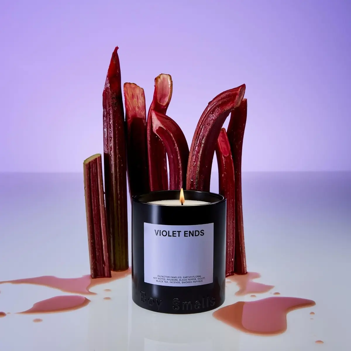 Boy Smells Violet Ends Candle - 27 oz Aromatic Candle with Rhubarb, Violet & Smoked Papyrus, Up to 100-Hour Burn - view 6