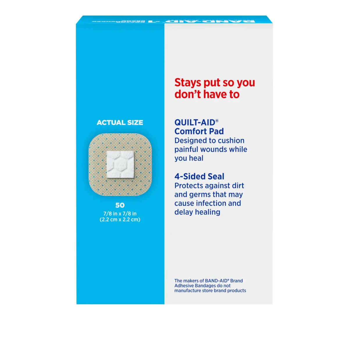 BAND-AID Brand Sheer Spot Square Adhesive Bandages 50 Count | Sterile Wound Care for Minor Cuts & Burns - view 6