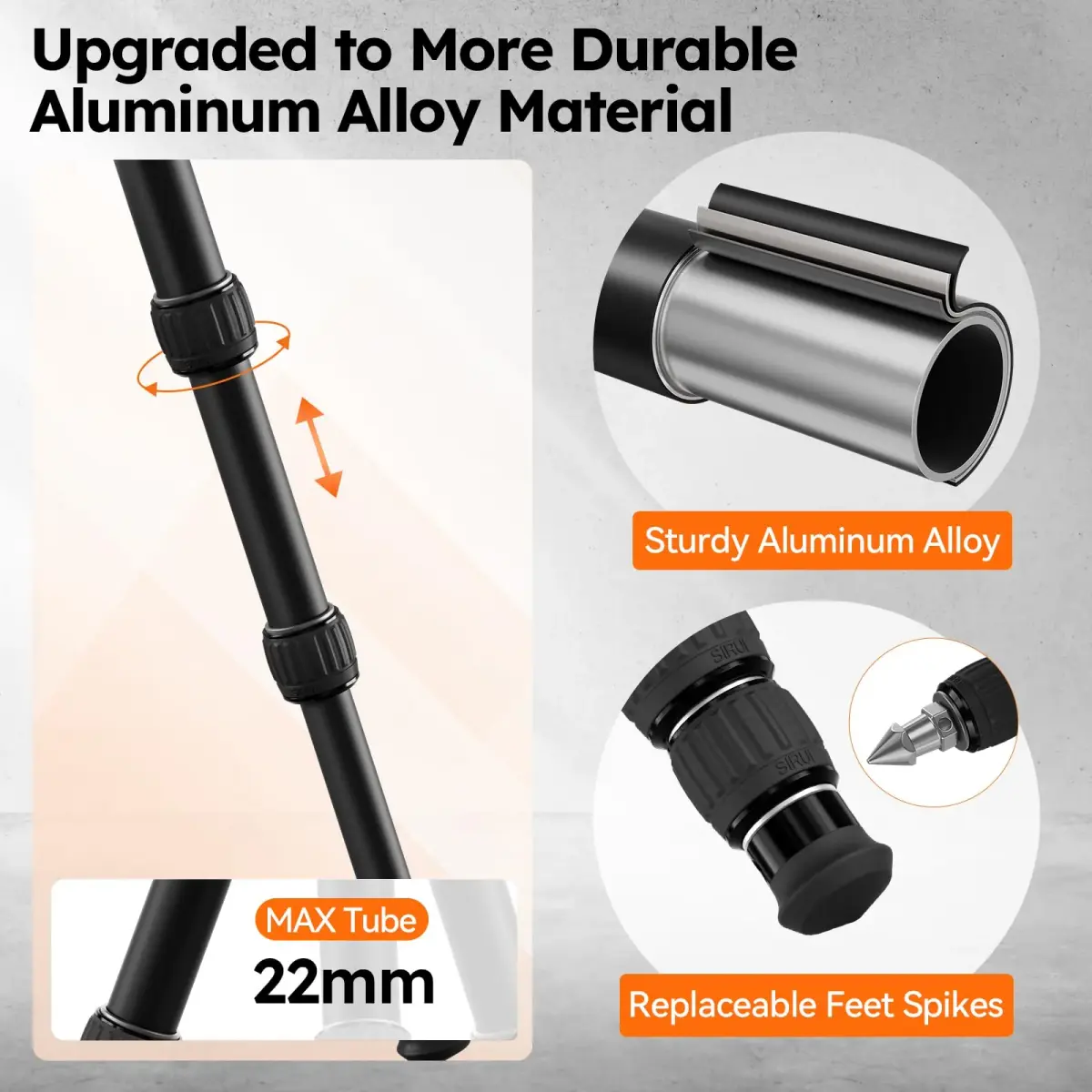 Sirui AM-203S+G0 Aluminum Desktop Tripod with Ball Head | 15kg (33lbs) Load Capacity, 42.5cm (16.7") Max Height - view 3
