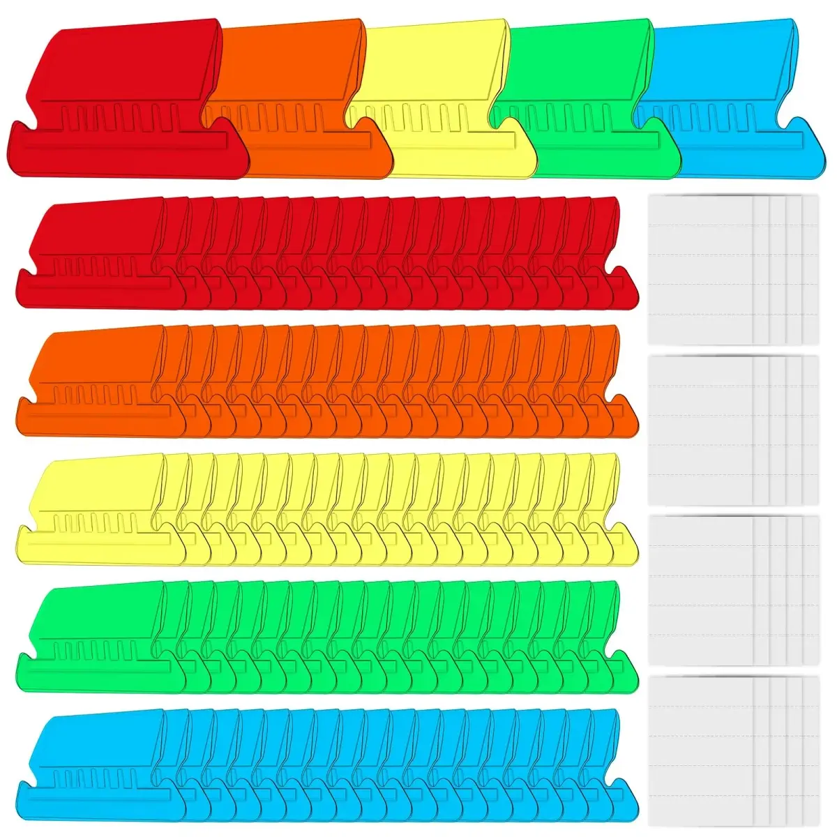 Selizo Hanging File Folder Tabs & Inserts 2" Wide, Multicolor | 100 Sets for Easy Organization - main product image