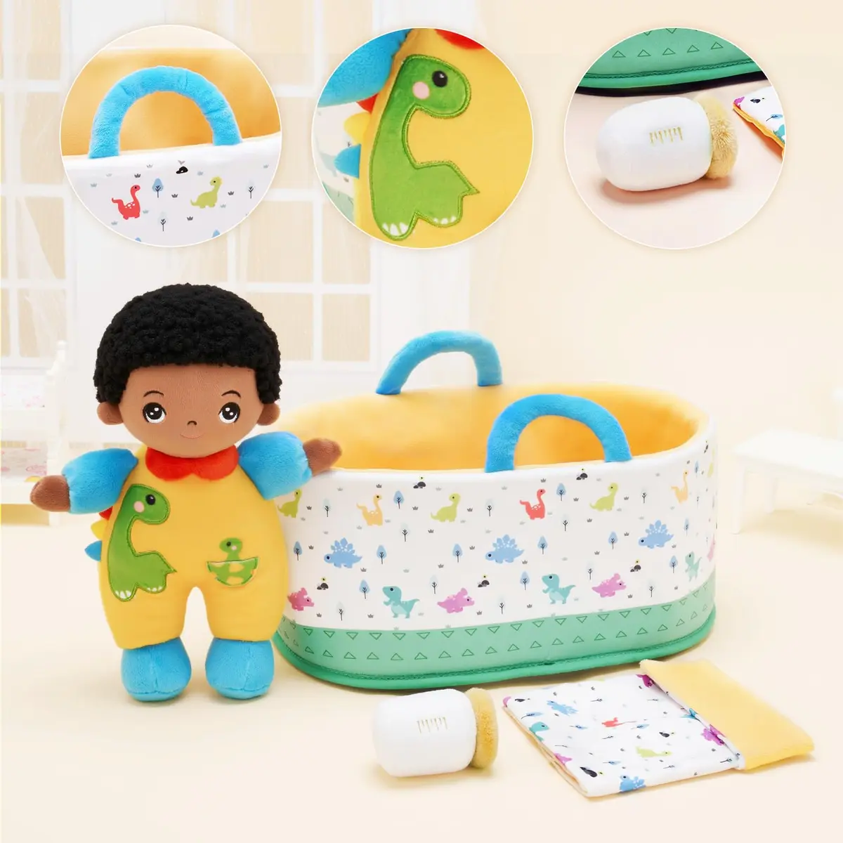 OUOZZZ Soft Black Baby Boy Doll Set 25.4cm (10 inches) | Educational Pretend Play for Toddlers - view 3