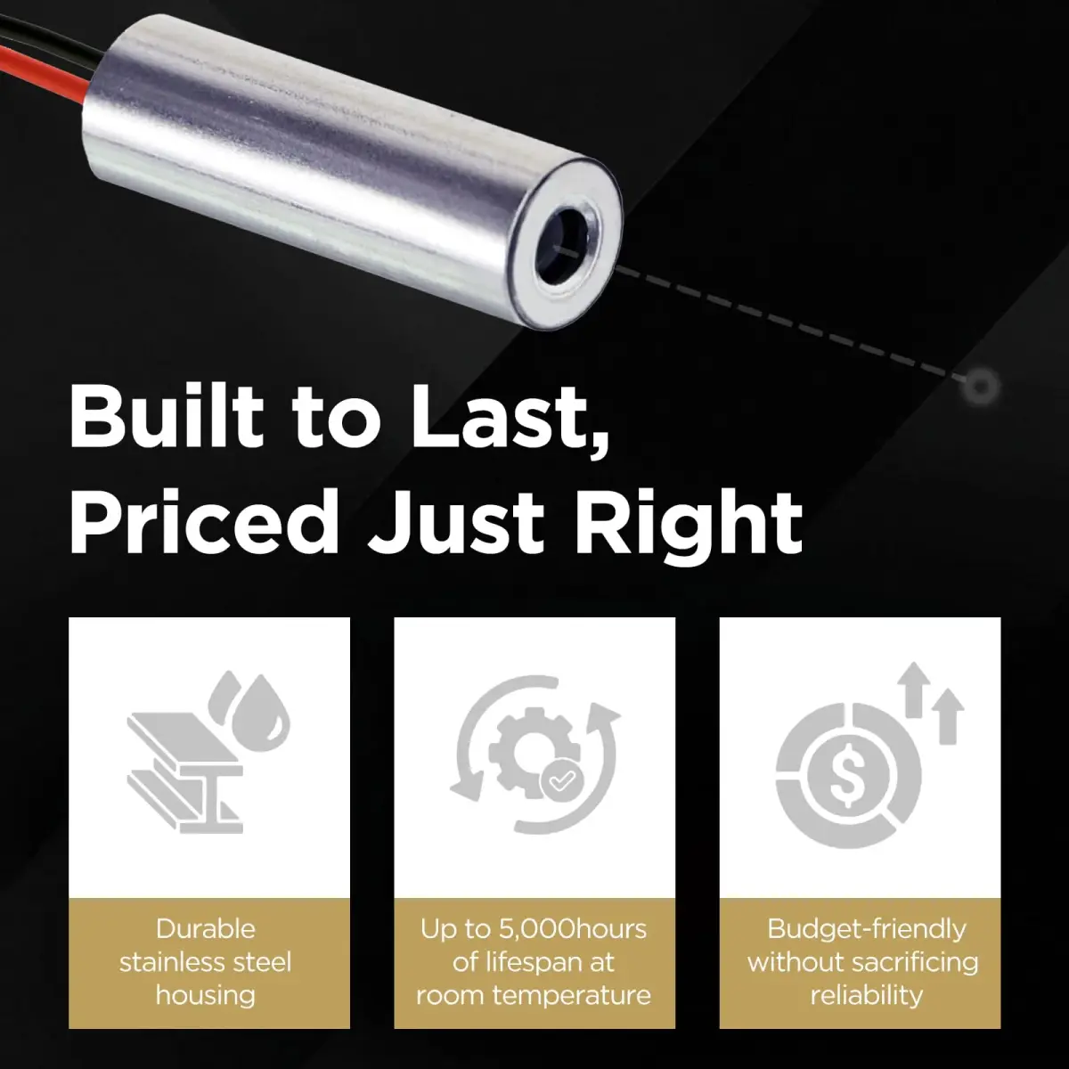 Quarton IR Dot Laser Module 940nm Class 1 1.1mW 7x21mm | Precision Beam for Stealth Sensing - view 5