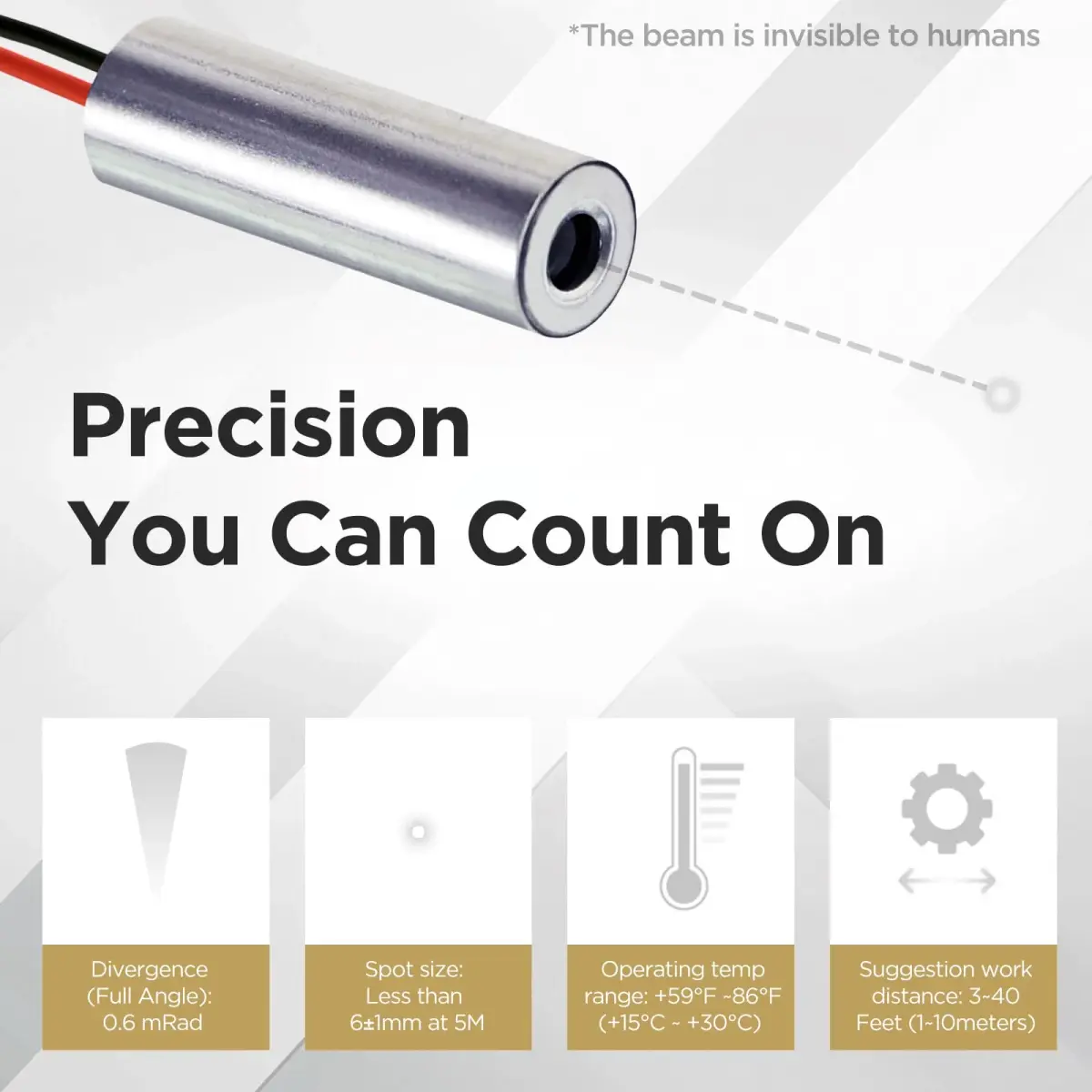Quarton IR Dot Laser Module 940nm Class 1 1.1mW 7x21mm | Precision Beam for Stealth Sensing - view 7