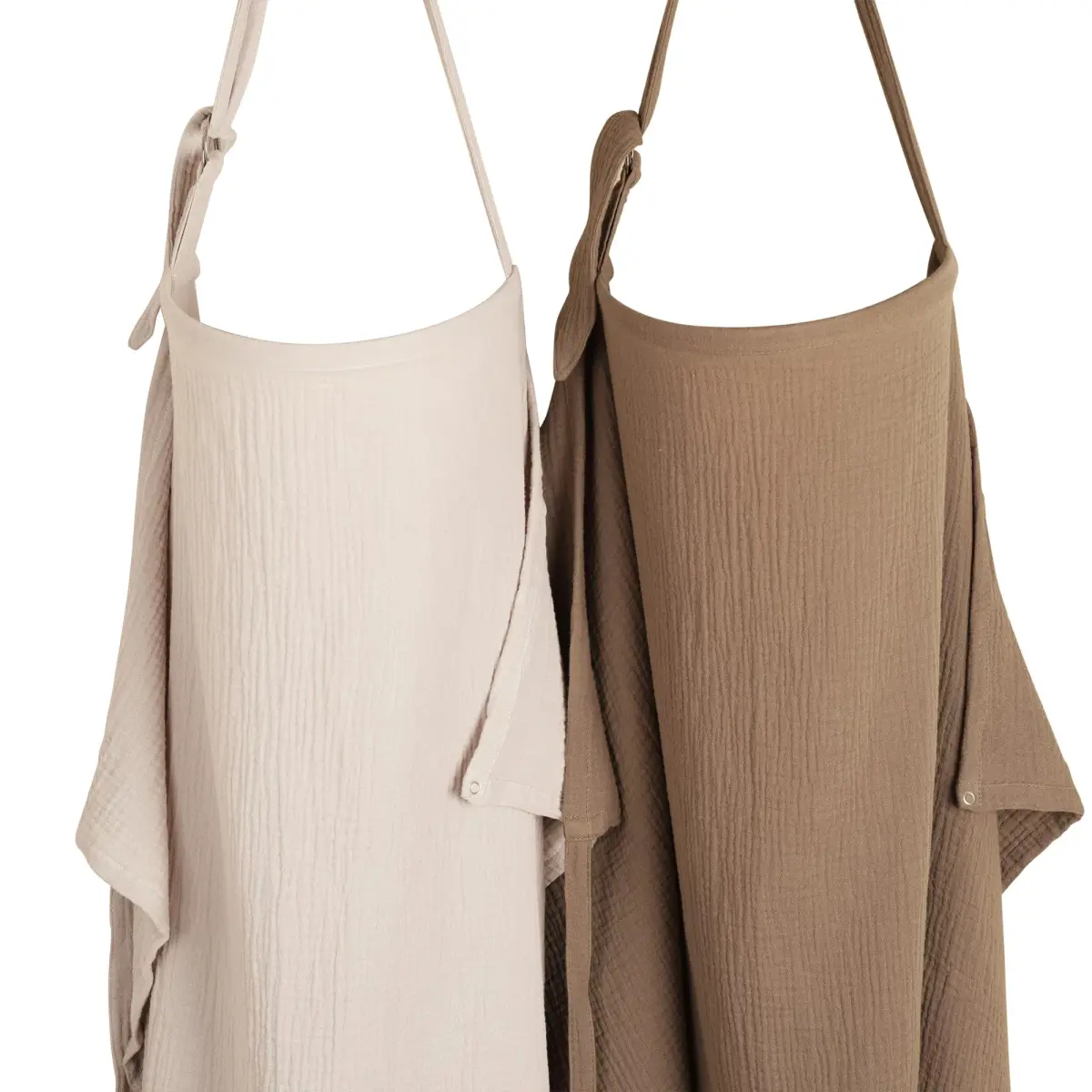 Konssy 2-Pack Muslin Nursing Cover Up with Rigid Hoop | 100% Cotton, Breathable, Adjustable Strap - main product image