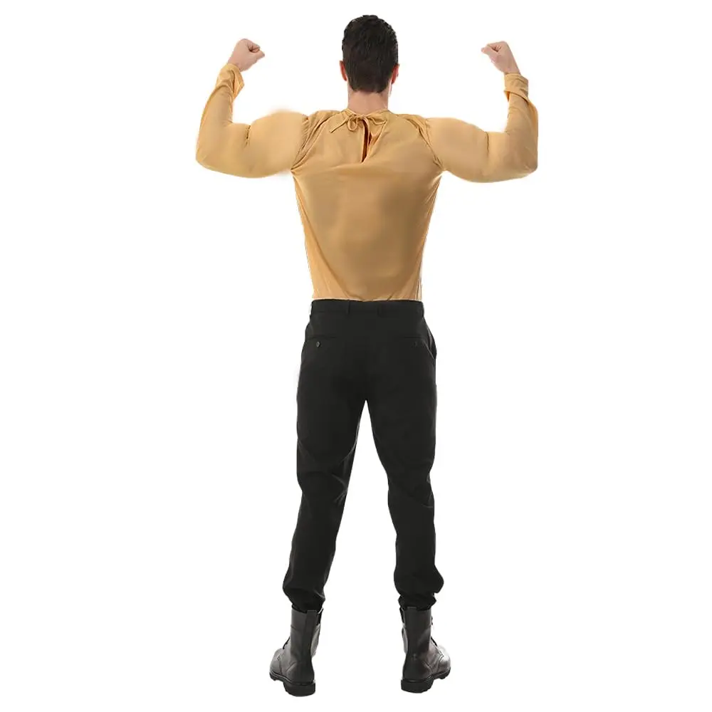 EraSpooky Men Muscle Shirt Bodybuilder Halloween Costume Accessory for Adult Muscle Shirt Padded Khaki | Cosplay & Costume - view 5