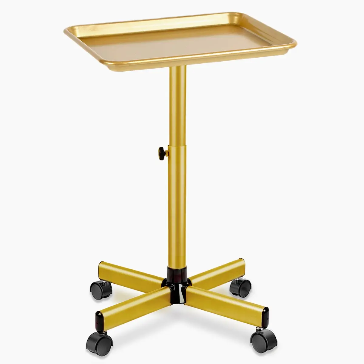 lailelaodi Utility Cart on Wheels Adjustable Height Gold | Salon & Spa Storage - main product image