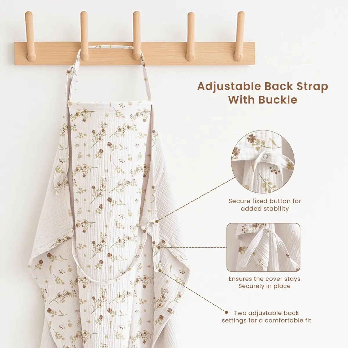 Konssy 2-Pack Muslin Nursing Cover Up with Rigid Hoop | 100% Cotton, Breathable, Adjustable Fit - view 4