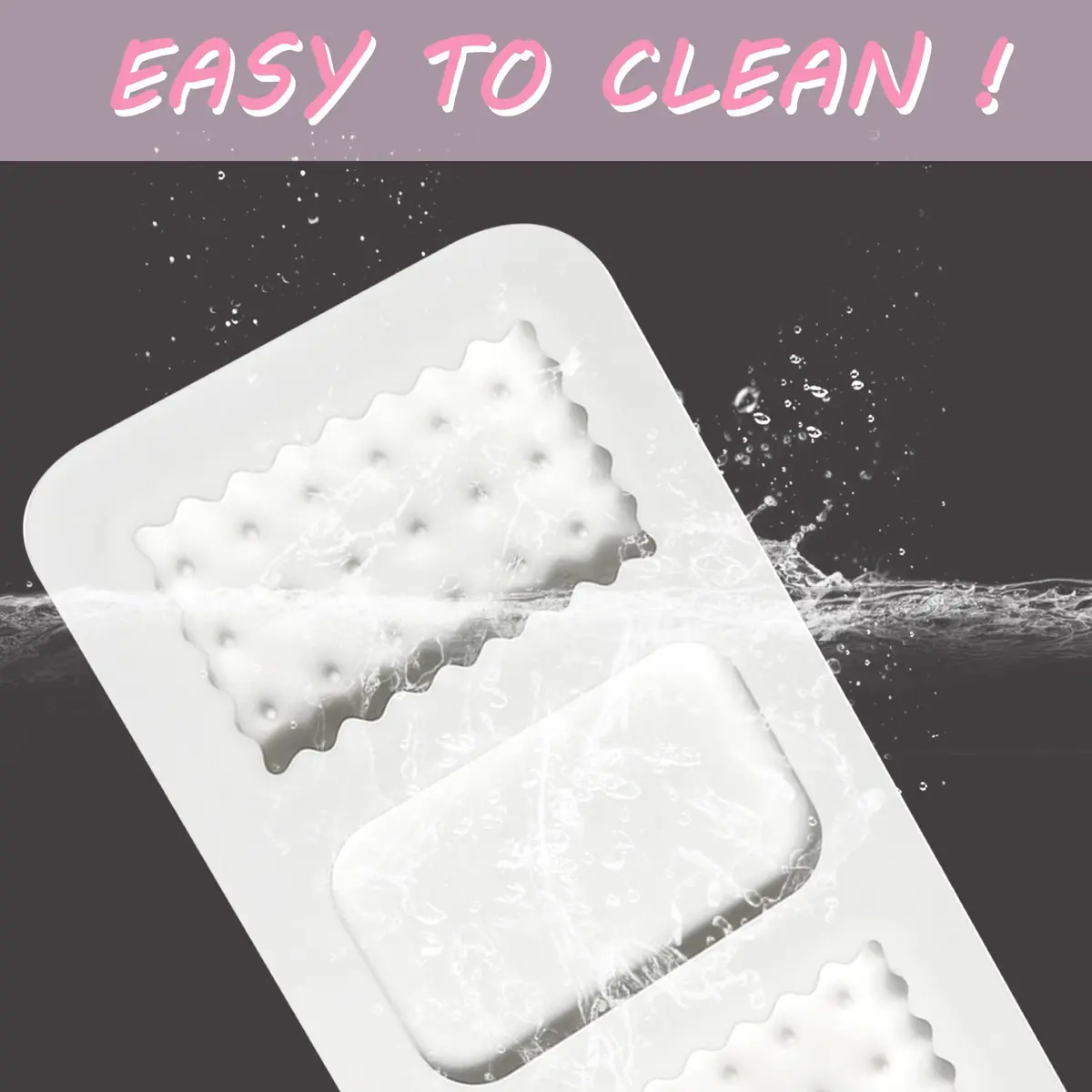 Fchil Silicone Cookie Biscuit Mold for Ice Cream Sandwich Cake | Non-Stick, 2 Cavities, White - view 9