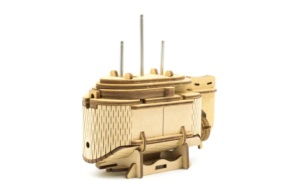 PUZZLE POTATO Tesla's Boat Wooden Escape Room Puzzle Box for Adults | Mechanical Brain Teaser with Hidden Compartments - view 2