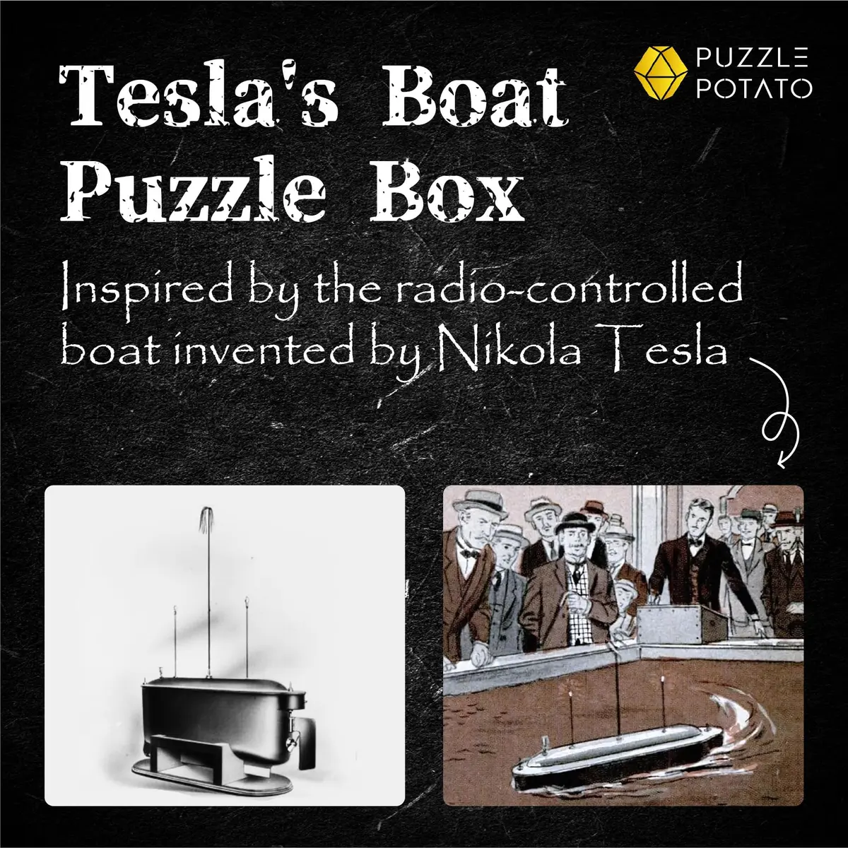 PUZZLE POTATO Tesla's Boat Wooden Escape Room Puzzle Box for Adults | Mechanical Brain Teaser with Hidden Compartments - view 3