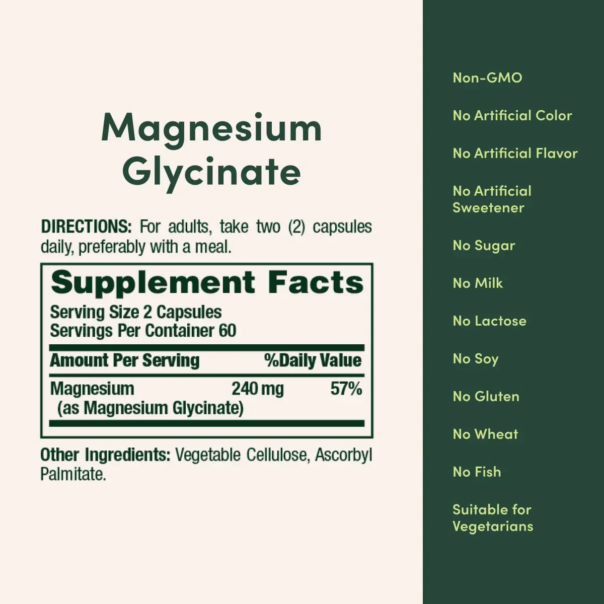 Nature's Bounty High Absorption Magnesium Glycinate 240 mg 120 Count | Supports Muscle Relaxation & Bone Health - view 6