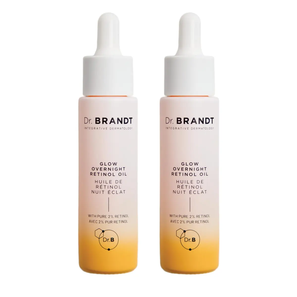 Dr. Brandt Bright This Way Glow Overnight Retinol Oil - 2 x 30ml | Nourishing Night Skin Renewal - main product image