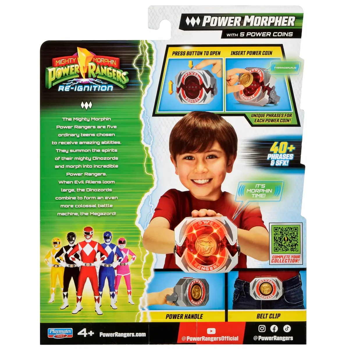 Power Rangers Mighty Morphin Re-Ignition Power Morpher Role Play with 5 Power Coins | Plays Sounds & Phrases - view 7